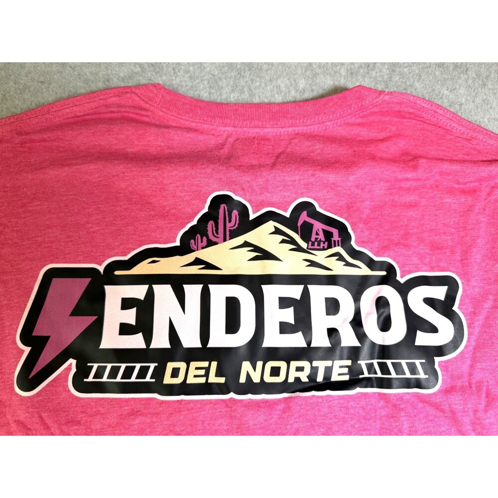 Enderos Del Norte Women's Pink Heather Graphic T-Shirt Short Sleeve Tee Medium